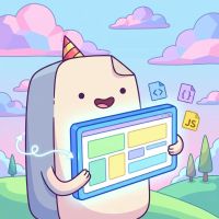image of a character browsing a static web app